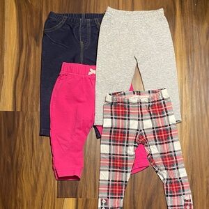 Carter's Pink, Gray, Navy, and Plaid Leggings Set